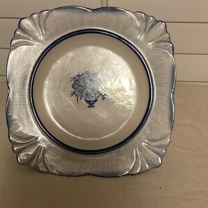 Elegant Blue and White Floral Dinner Plate